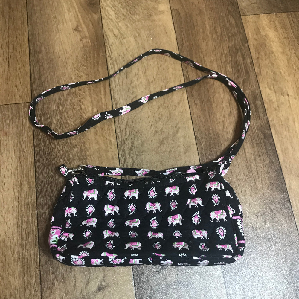 Vera Bradley Small Pink and Black Elephant Purse